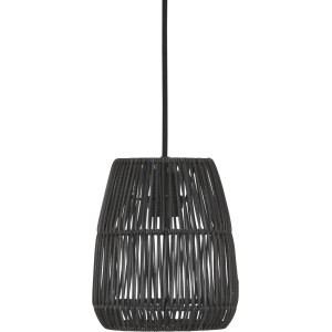 Schwarzer PR Home Saigon Lampenschirm aus Rattan für E27 Außenpendel, 18cm Durchmesser.