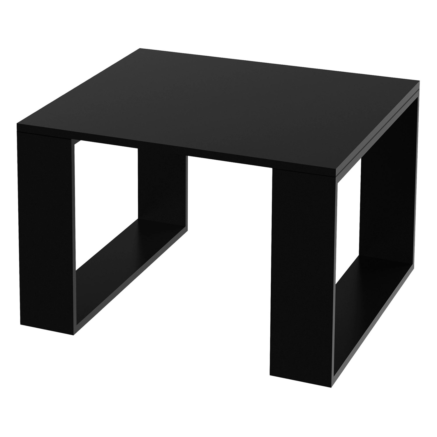 ML-Design Couchtisch 65x65x40 cm Schwarz Kufenbeine Quadratischer günstig online kaufen