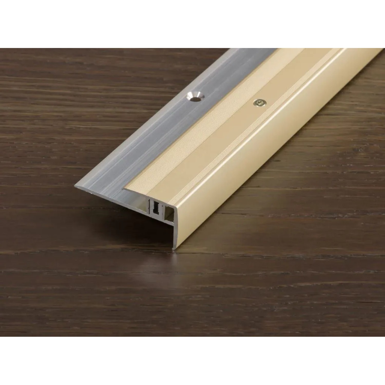 Proline Treppenkantenprofil Prostep Aluminium Eloxiert Champagne 5 cm Breit 300 cm Lang Inhalt 1