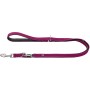 Verstellbare Hunter Führleine Malta, Ø 13 mm x 2 m, in Magenta. Hundeleine aus Leder.