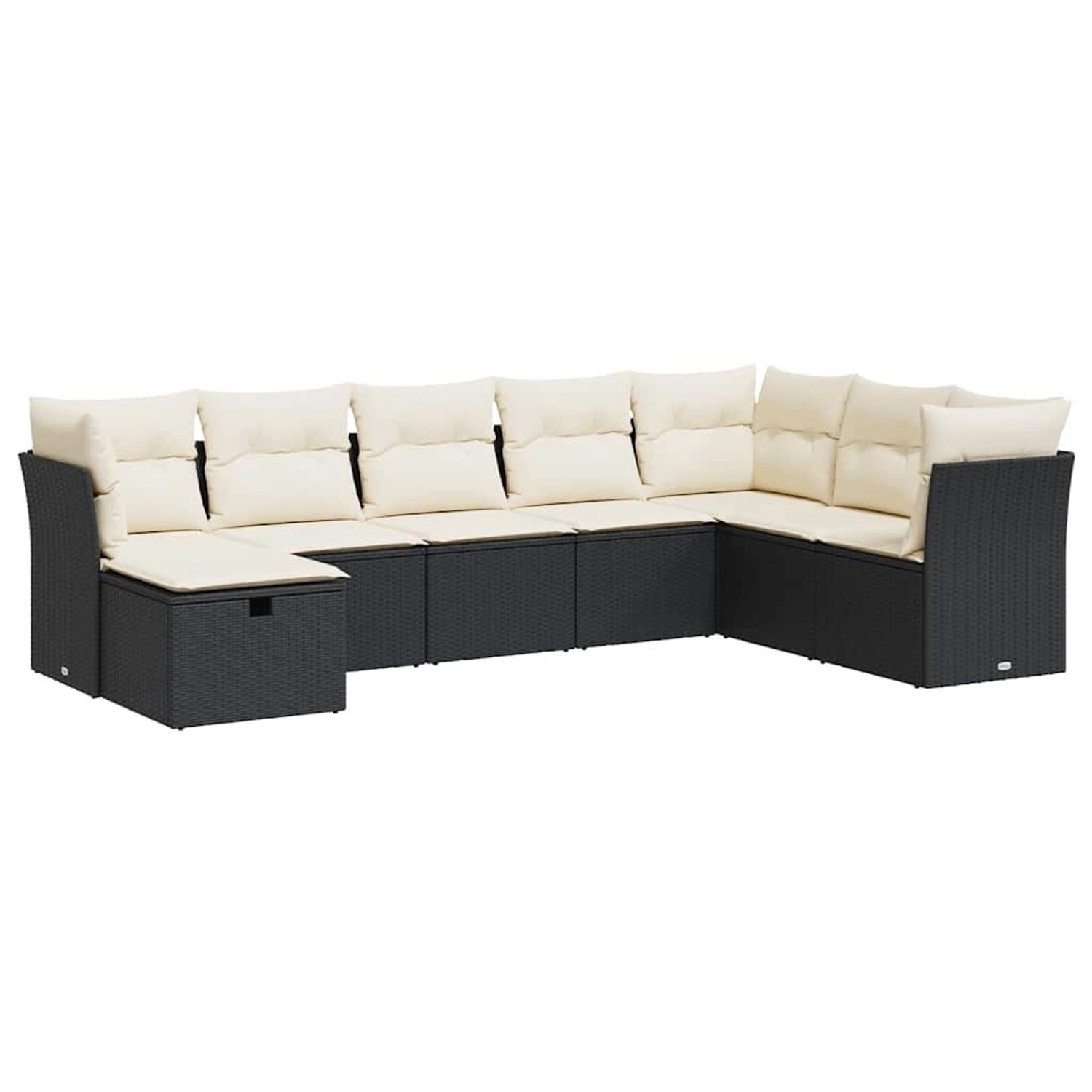 vidaXL 8-Tlg Garten-Sofagarnitur mit Kissen Schwarz Poly Rattan 3325332 günstig online kaufen