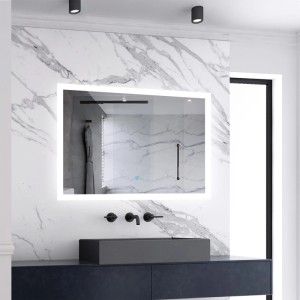 Aica Sanitär Badspiegel 120x70 cm mit LED-Beleuchtung und Touch-Schalter