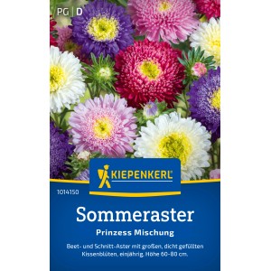 Kiepenkerl Sommeraster Prinzess Mischung: Blüten in verschiedenen Farben.