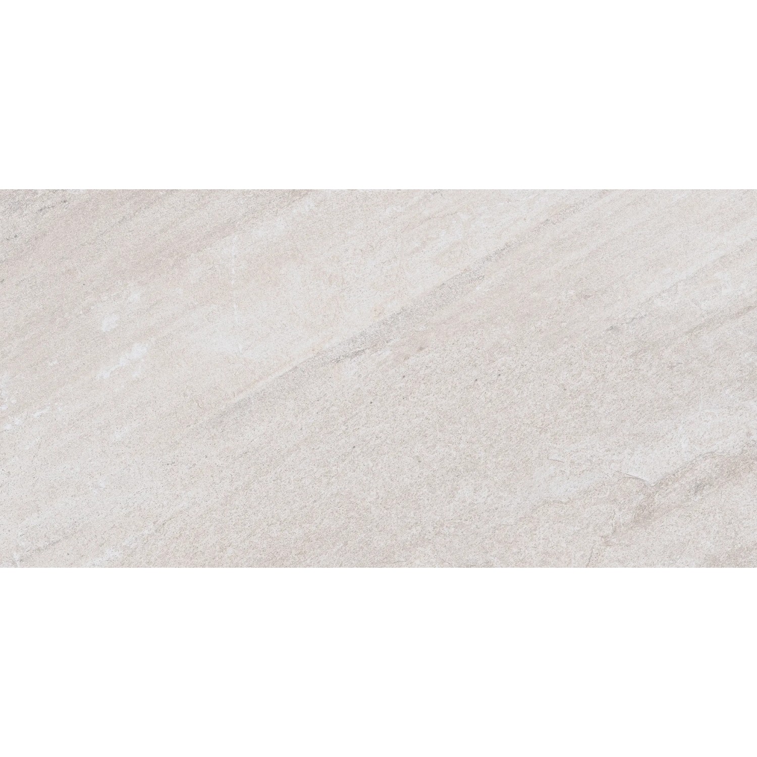 Feinsteinzeug Bodenfliese Olympus in Weiß, 59,7x29,7 cm, matte Steinoptik für Innen- und Außenbereich.