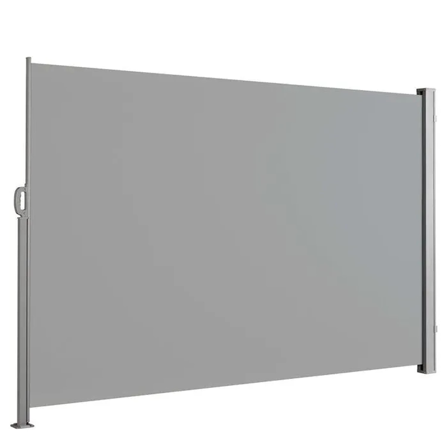 Floordirekt Seitenmarkise Ausziehbar Alu Sichtschutz Blickdicht Hellgrau 200 x 350 cm