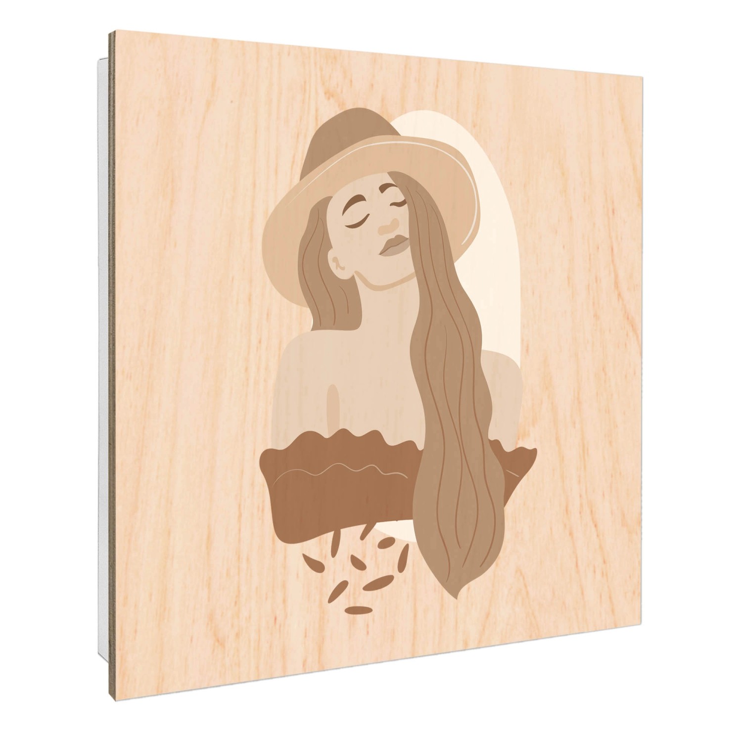 Banjado Schlüsselkasten mit Holzfront 30x30cm Weiß Scharnier Links 50 Haken günstig online kaufen