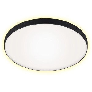 Briloner LED-Deckenleuchte Simpa, schwarz-weiße Lampe mit Backlighteffekt, 35,5 cm.