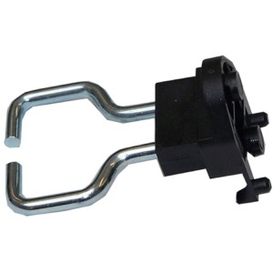 Küpper Systemhalter, 4er-Pack, silber-schwarz, für Werkbank Lochwand zur Werkzeugaufhängung.