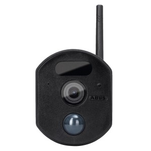 Schwarze Abus EasyLook Zusatzkamera PPDF17520 für Videoüberwachung mit Antenne.