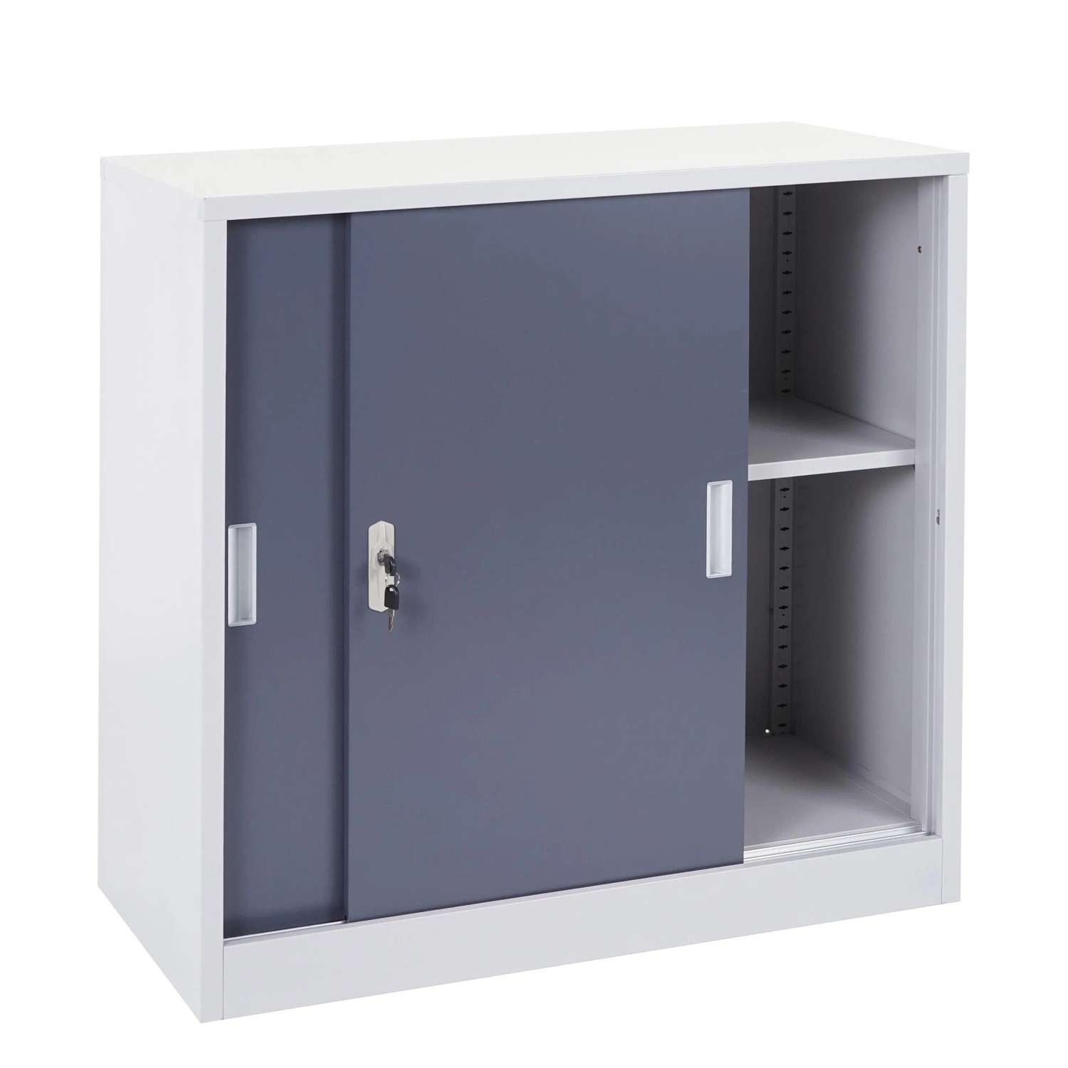 Mcw Aktenschrank Boston F41 Mit Abschließbaren Schiebetüren 90x90x45cm Anthrazit