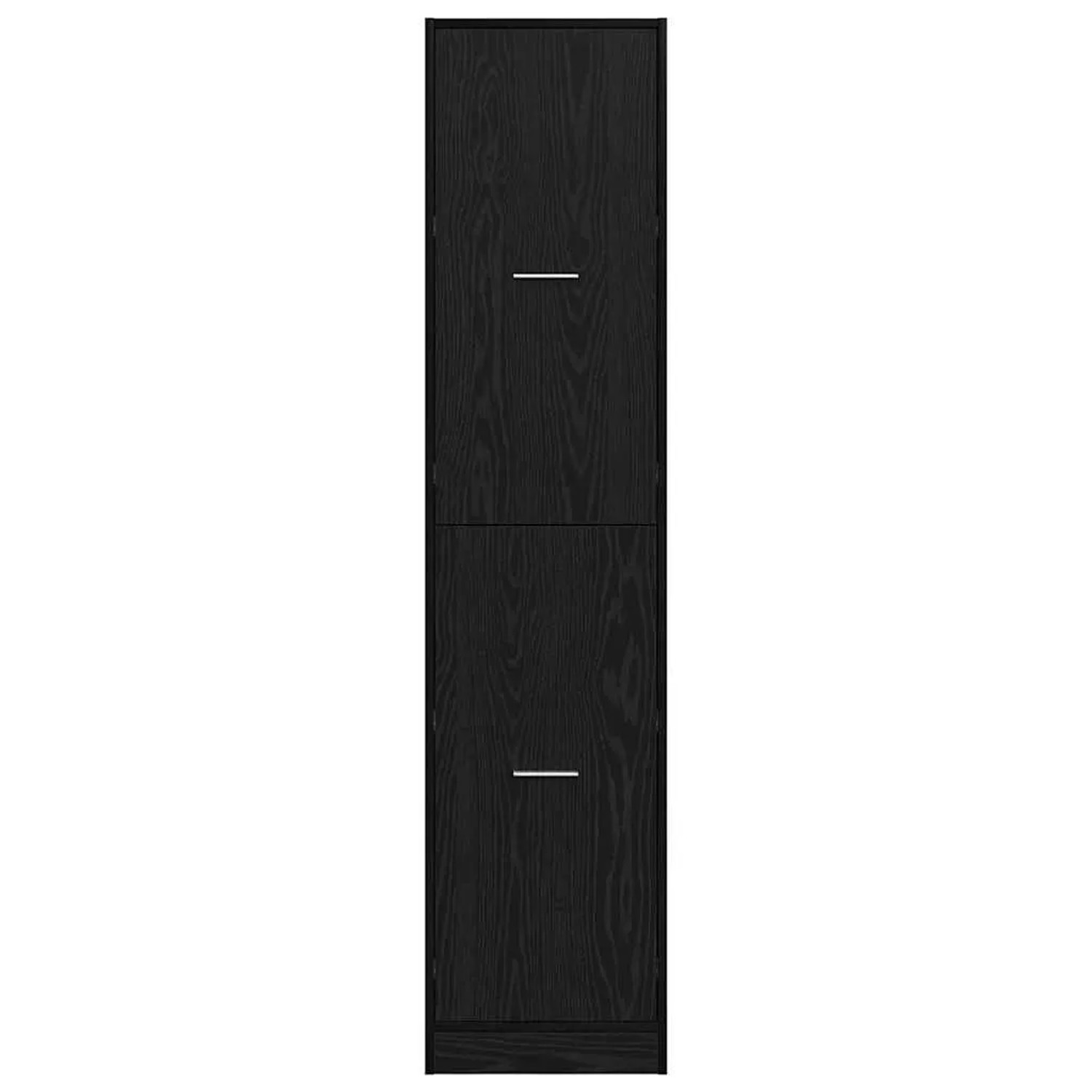 vidaXL Apothekerschrank, schwarz, Eichen-Optik, 174,5cm hoch. Wohnzimmerschrank mit Schubladen.