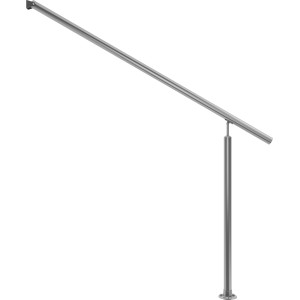 Dolle Eingangsgeländer Edelstahl, 150 cm, mit einem Pfosten zur Bodenmontage.