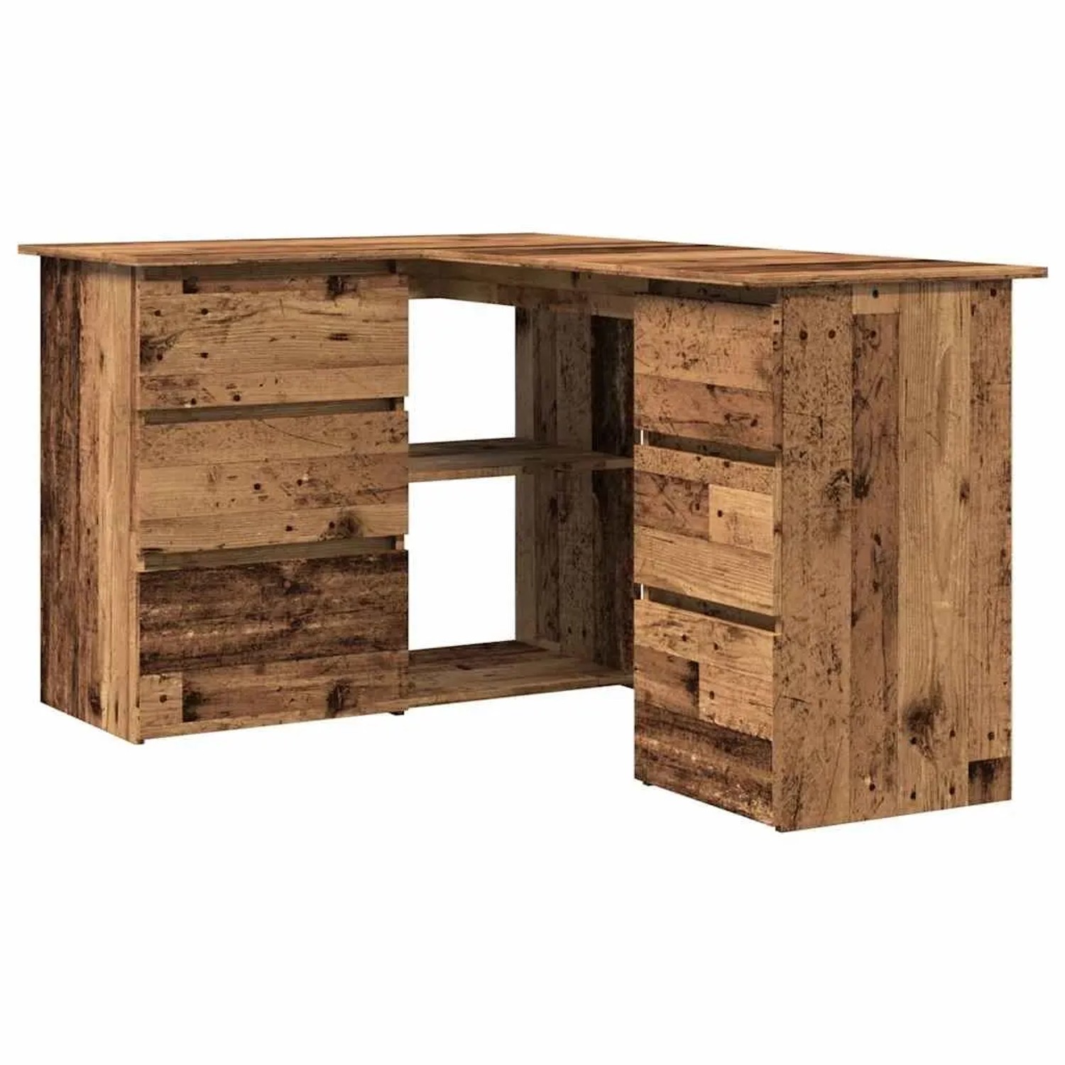 vidaXL Eckschreibtisch Altholz-Optik 145x100x76 cm Holzwerkstoff 855962 günstig online kaufen