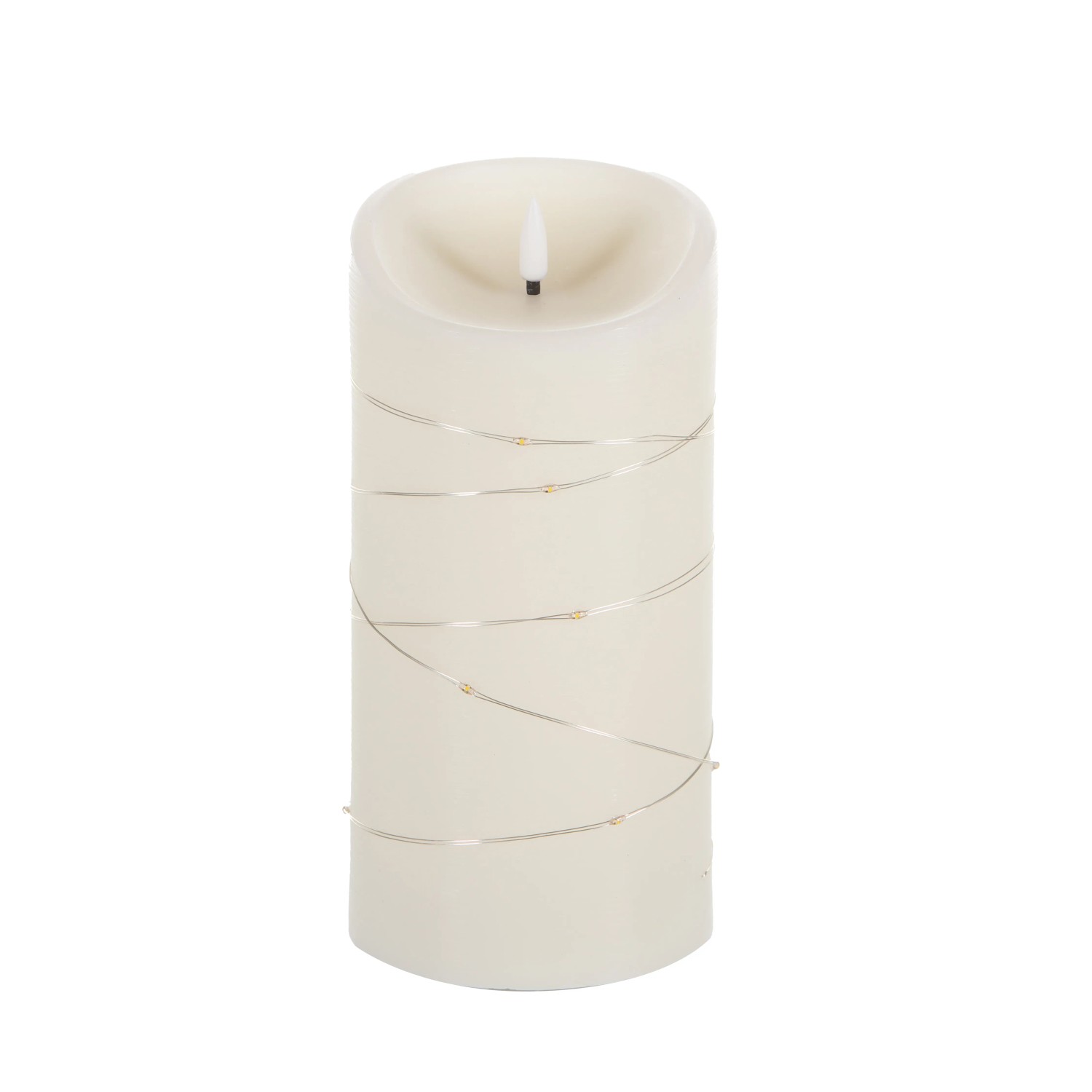 FlowerPower LED-Outdoor Kerze Corro Elephant Echtwachs Ø 10 cm x 20 cm Creme