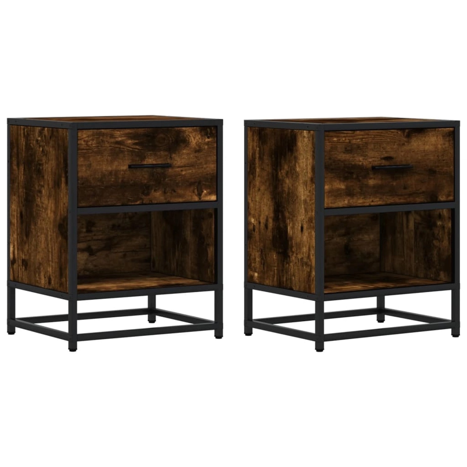 vidaXL Nachttische 2 Stk, Räuchereiche 40x31x50 cm Holzwerkstoff 848689 günstig online kaufen