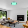 Weiße LED-Deckenleuchte Foppa von Globo, Ø 40cm, mit Nachtlicht und Dimmfunktion.