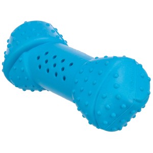 Blauer Jollypaw Kühl-Knochen aus Naturgummi, 11 cm, für Hunde. Apportierspielzeug.