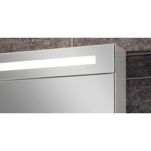 Detailaufnahme: Weißer Fackelmann Spiegelschrank B.Clever, 120 cm breit, mit Beleuchtung.