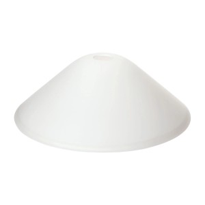Konischer Glas Lampenschirm in Opal Weiß, Ø 380 mm, für E27 Fassungen. Diffuses Licht für Leuchten.