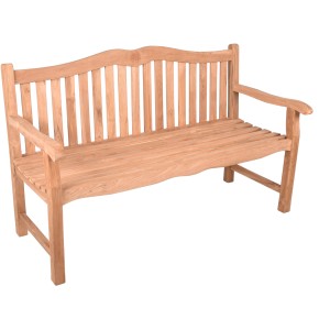 Helle, hölzerne 3-Sitzer Gartenbank Romang von Garden Pleasure für Garten oder Terrasse.