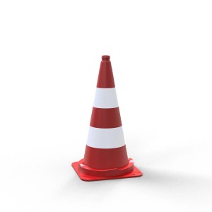 Schake Leitkegel, 750 mm, rot-weiß, mit reflektierender Folie für Baustellen und Verkehrssicherung.