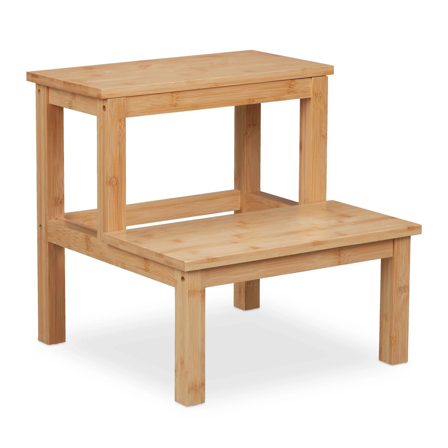 Relaxdays Tritthocker Bambus Natur Zweistufig 40 x 40 x 40,5 cm 3,2 kg