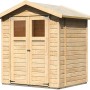 Unbehandeltes Karibu Holz-Gartenhaus Östersund mit Satteldach, 177x149 cm.