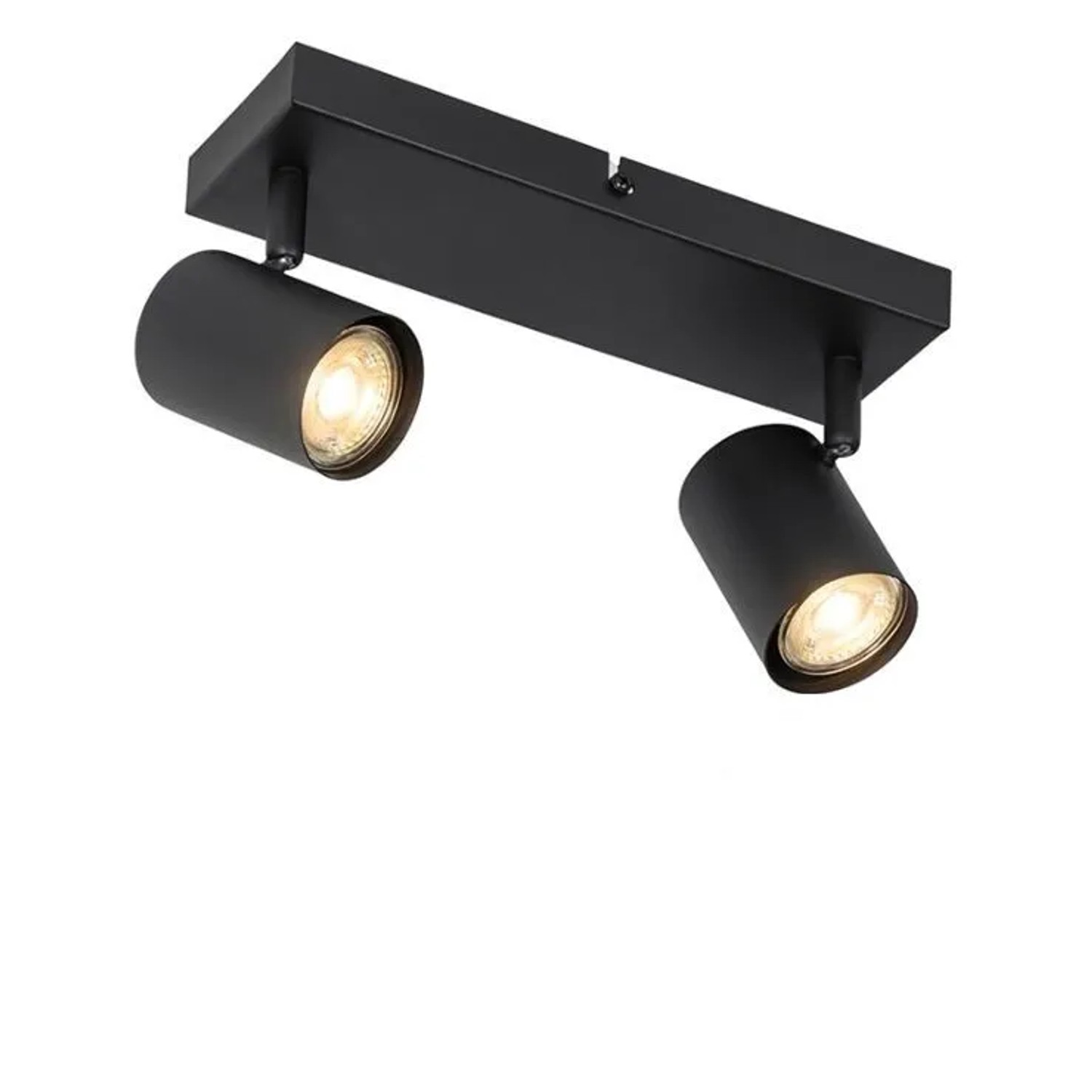 Moderne, schwarze 2-flammige Deckenleuchte Jeana, verstellbare Spots für GU10 Leuchtmittel.
