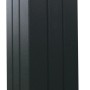 Anthrazitfarbener GartenLand Steckzaunpfosten aus Aluminium, 97 cm hoch, mit 3 Nuten und Pfostenkappe.