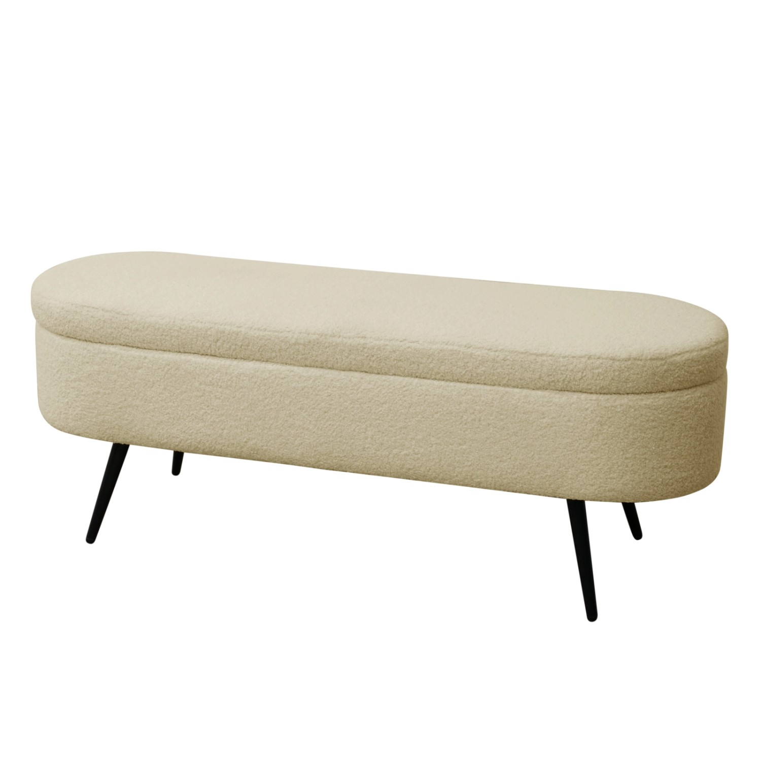 Svita Ivy Sitzbank Teddystoff Ottomane Sitzhocker Mit Stauraum Polsterbank Beige