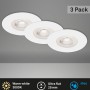 Brilo LED-Einbauleuchte Kulana 3er-Set, weiße Einbaustrahler für Bad, IP44