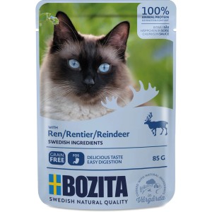 Bozita Katzen-Nassfutter Pouch HiS Rentier, 85g. Katzenfutter mit Rentierfleisch.