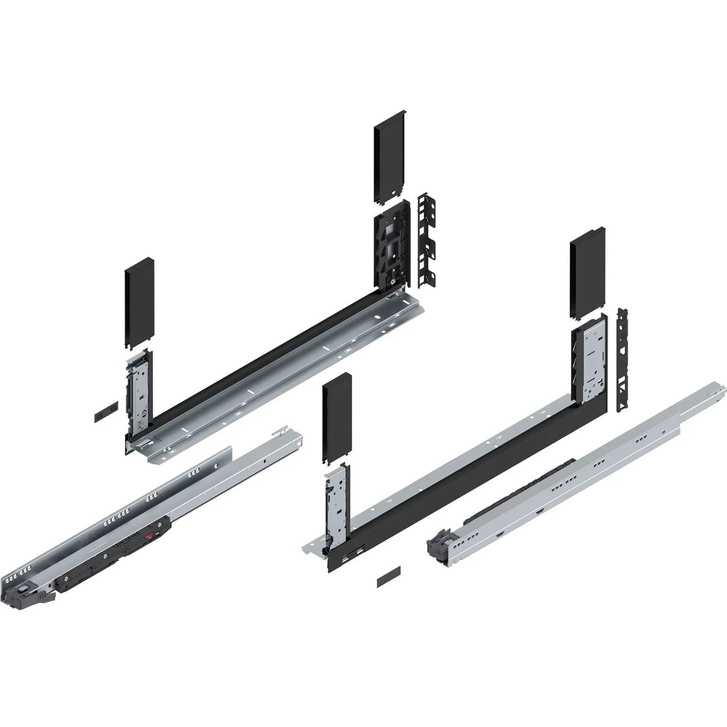 Blum Schubladensystem Legrabox free Höhe C Tip-On Vollauszug 600 mm 70 kg Carbonschwarz