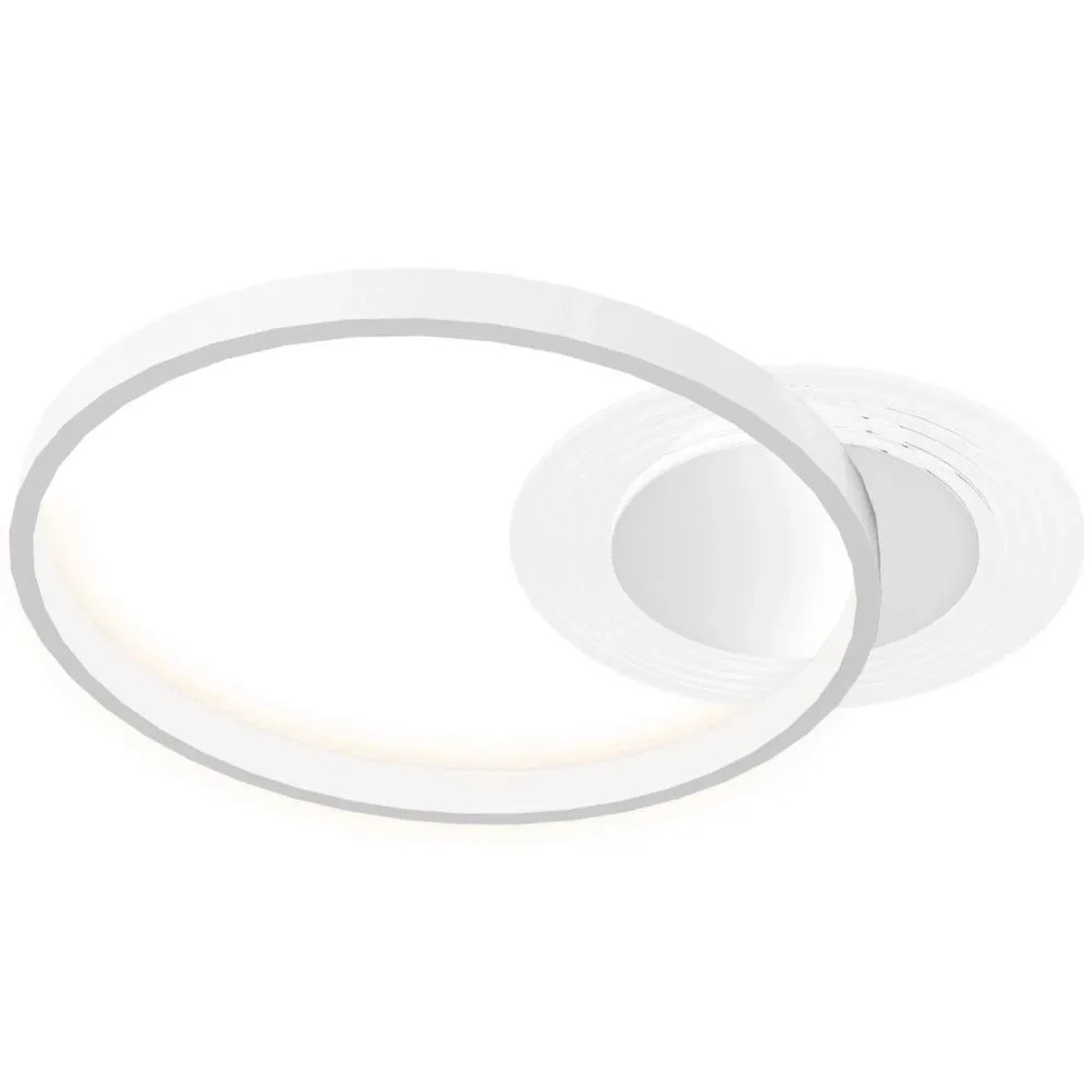 HOMCOM Deckenlampe Deckenleuchte mit Zwei-Ring-Design 3 Lichtfarbe