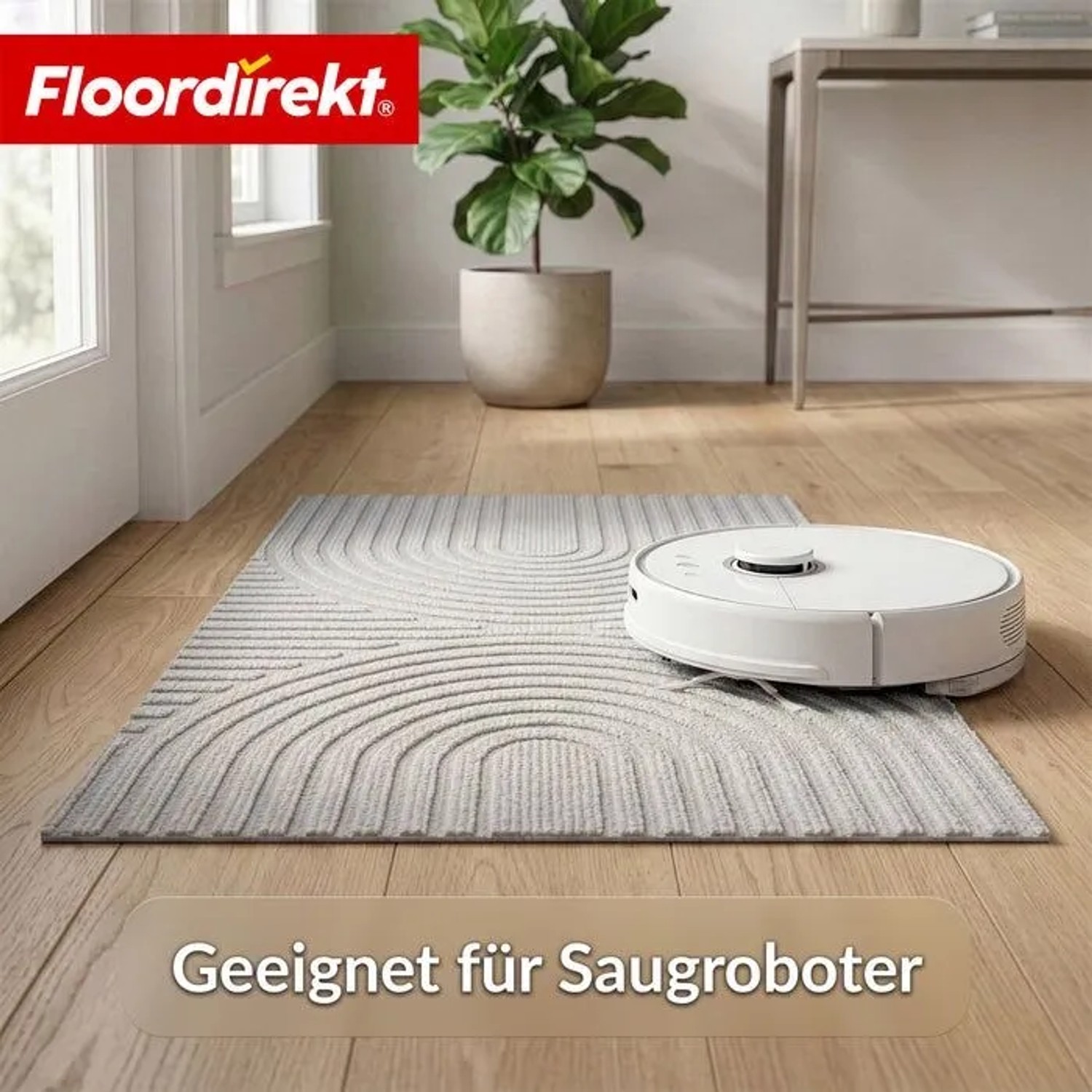 Floordirekt Schmutzfangmatte CIRCA Waschbar Rutschfest TPE-Rücken Grau Wellen 40 x 60 cm_7
