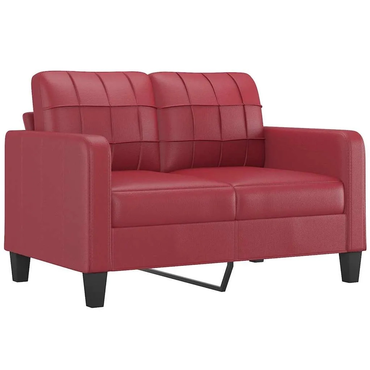vidaXL 2-Sitzer-Sofa Weinrot 120 cm Kunstleder 359115