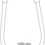 Ideal Standard Brauseschlauch Idealrain Idealflex, 1250 mm, Chrom, Detailzeichnung.