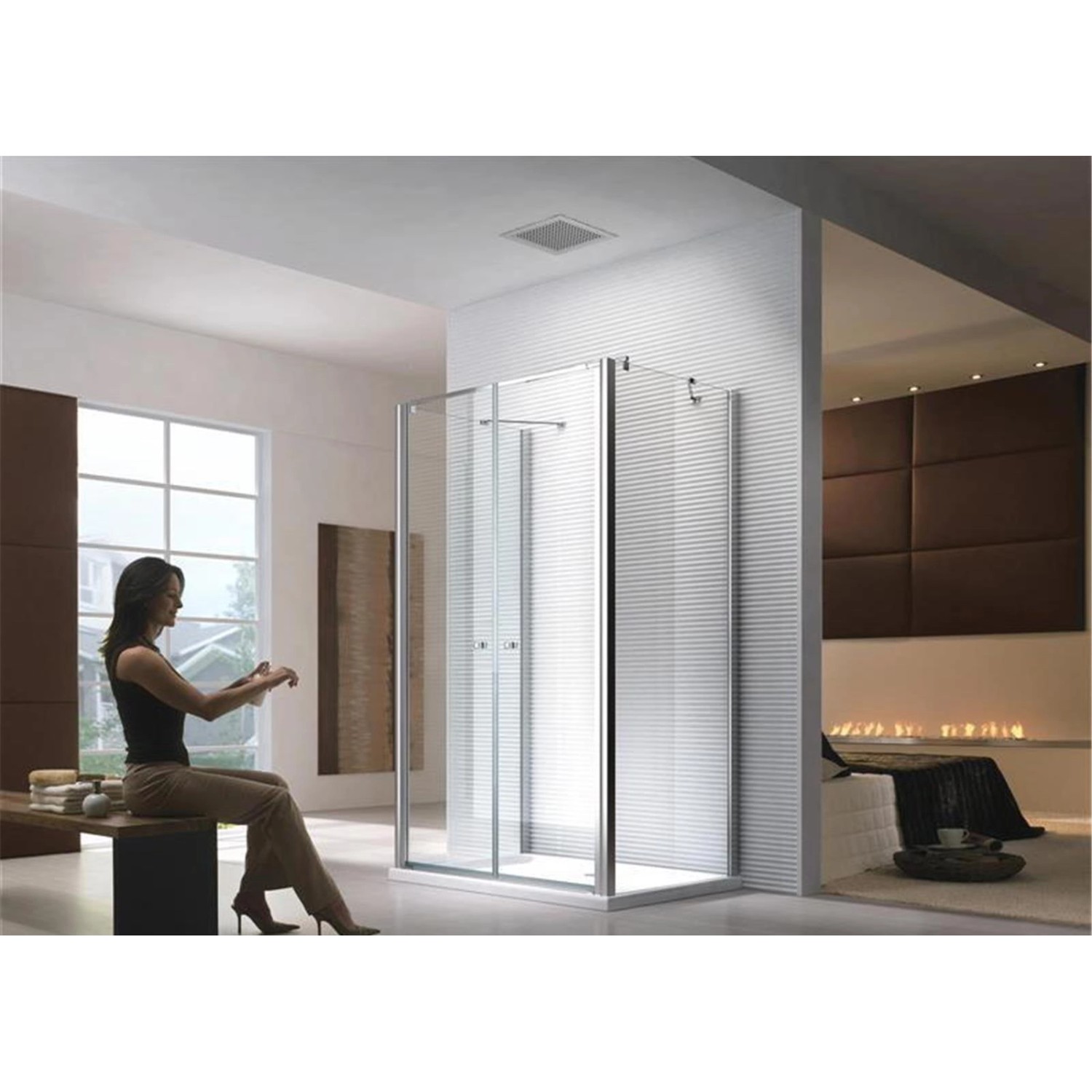 Glaszentrum Hagen 75x130x75x195cm Saturn Duschkabine U-Form Dusche