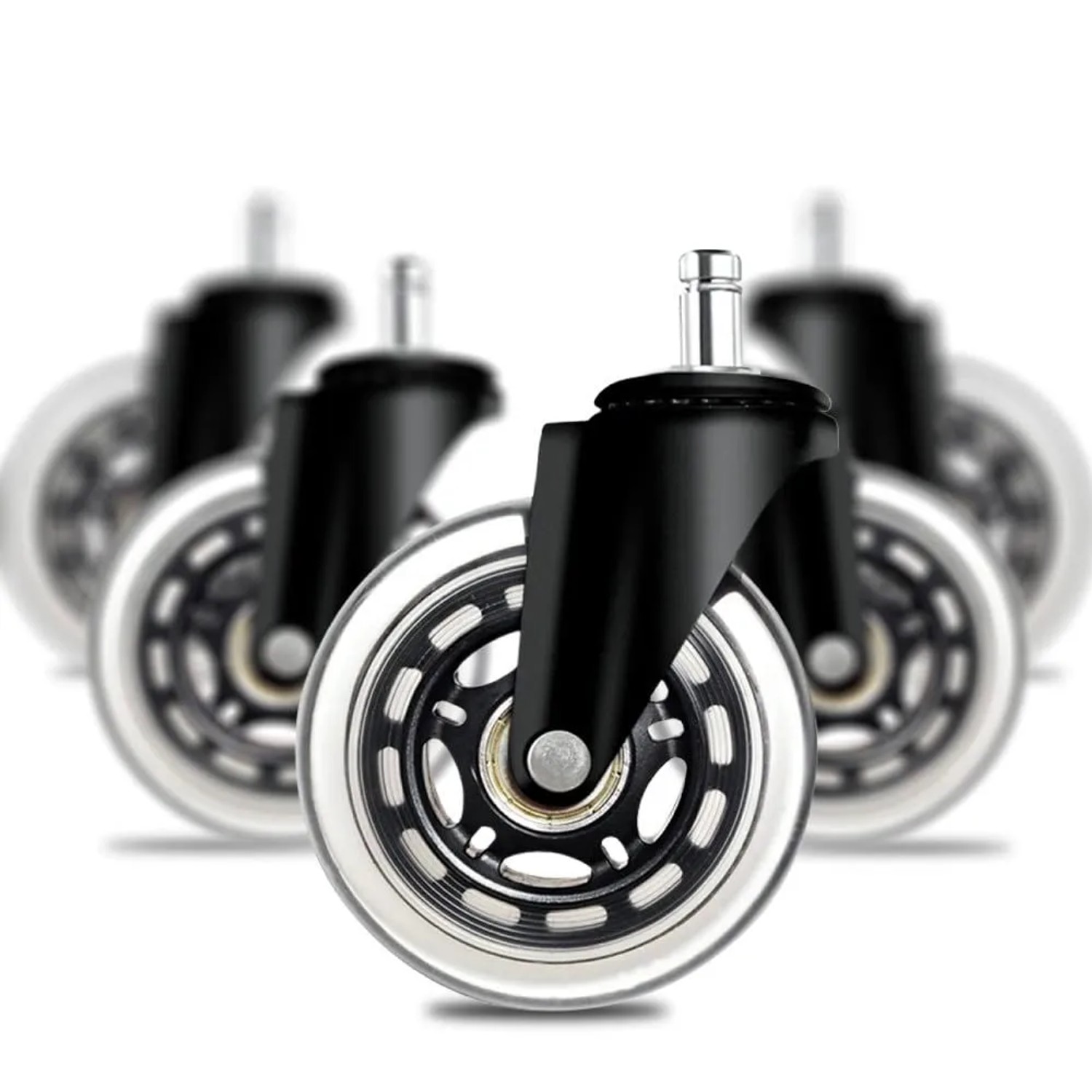 addhome 5er Set Bürostuhlrollen 10x22mm Leise Hartbodenrollen 73mm Ø & 35mm