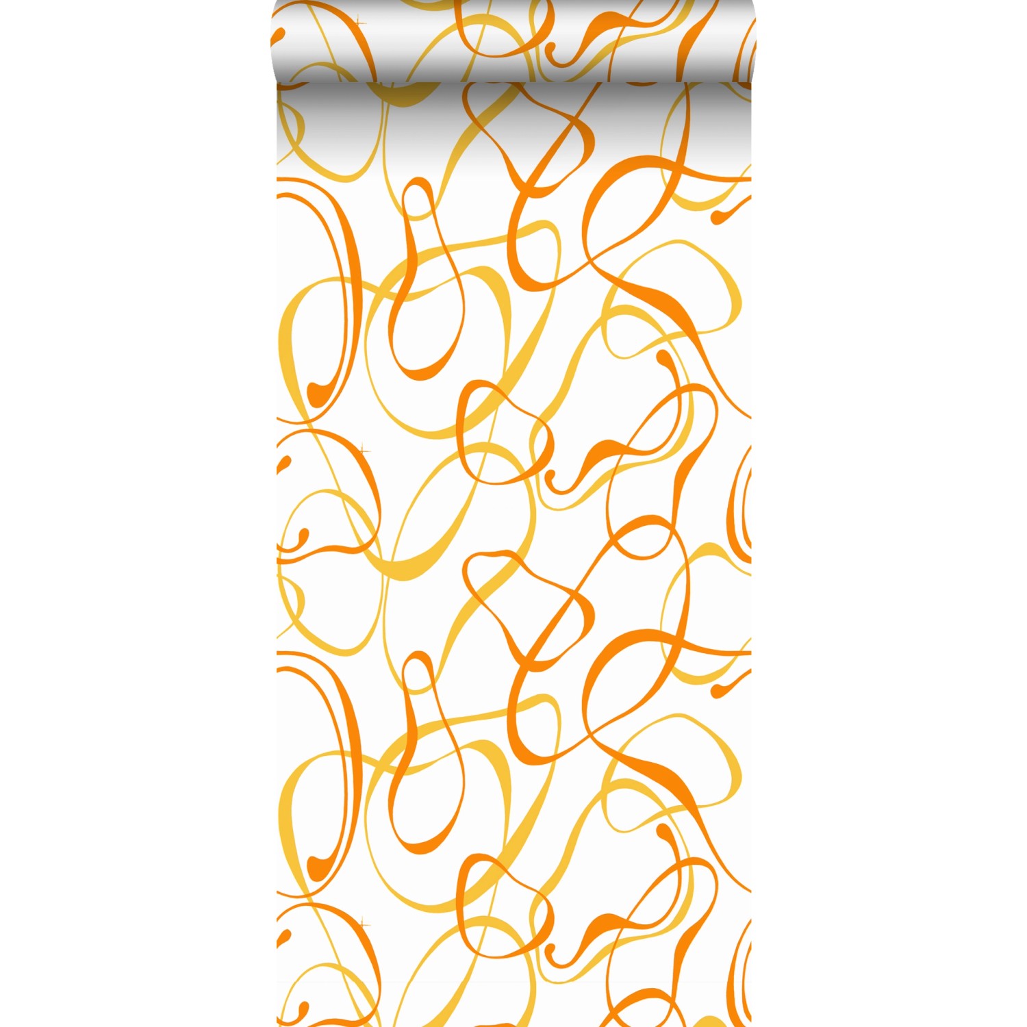 Sanders & Sanders Tapete Figurative Motive Weiß Gelb Und Orange 50 X 900 Cm günstig online kaufen