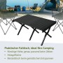 Schwarzer Jawinio Aluminium-Falttisch mit Lattenplatte und X-Beinen, tragbar, ideal für Camping und Outdoor.