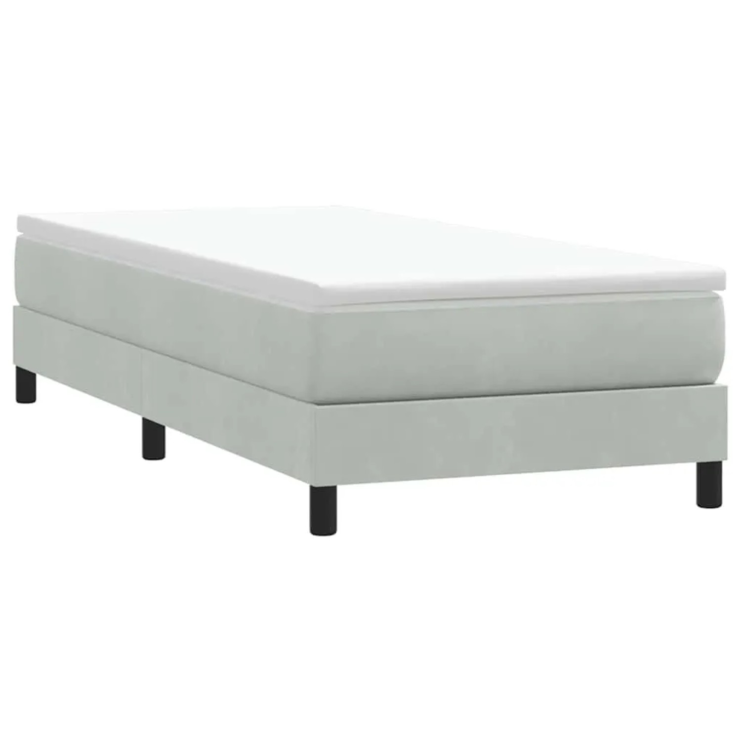 vidaXL Boxspringbett ohne Matratze Hellgrau 90x220 cm Samt 3315855 günstig online kaufen