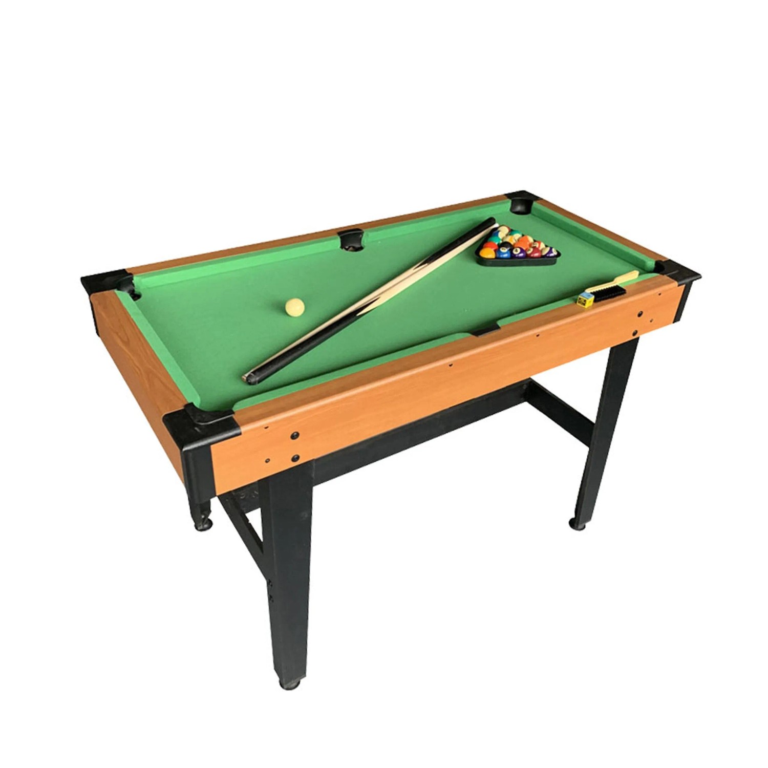 Relaxdays Billardtisch MDF Grün Braun Schwarz Höhenverstellbar 120 cm x 61 cm x 78 cm 18,2 kg