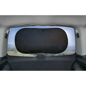 2er Set schwarzer UV-Sonnenschutz für die Heckscheibe im Auto.