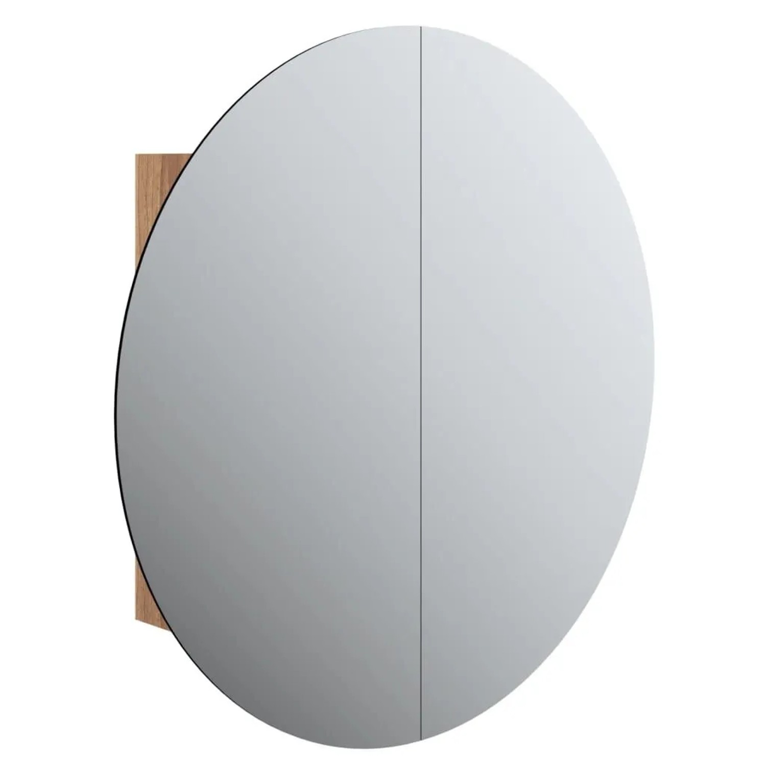 vidaXL Badezimmerschrank mit Rundem Spiegel & LED Eichen-Optik 345590