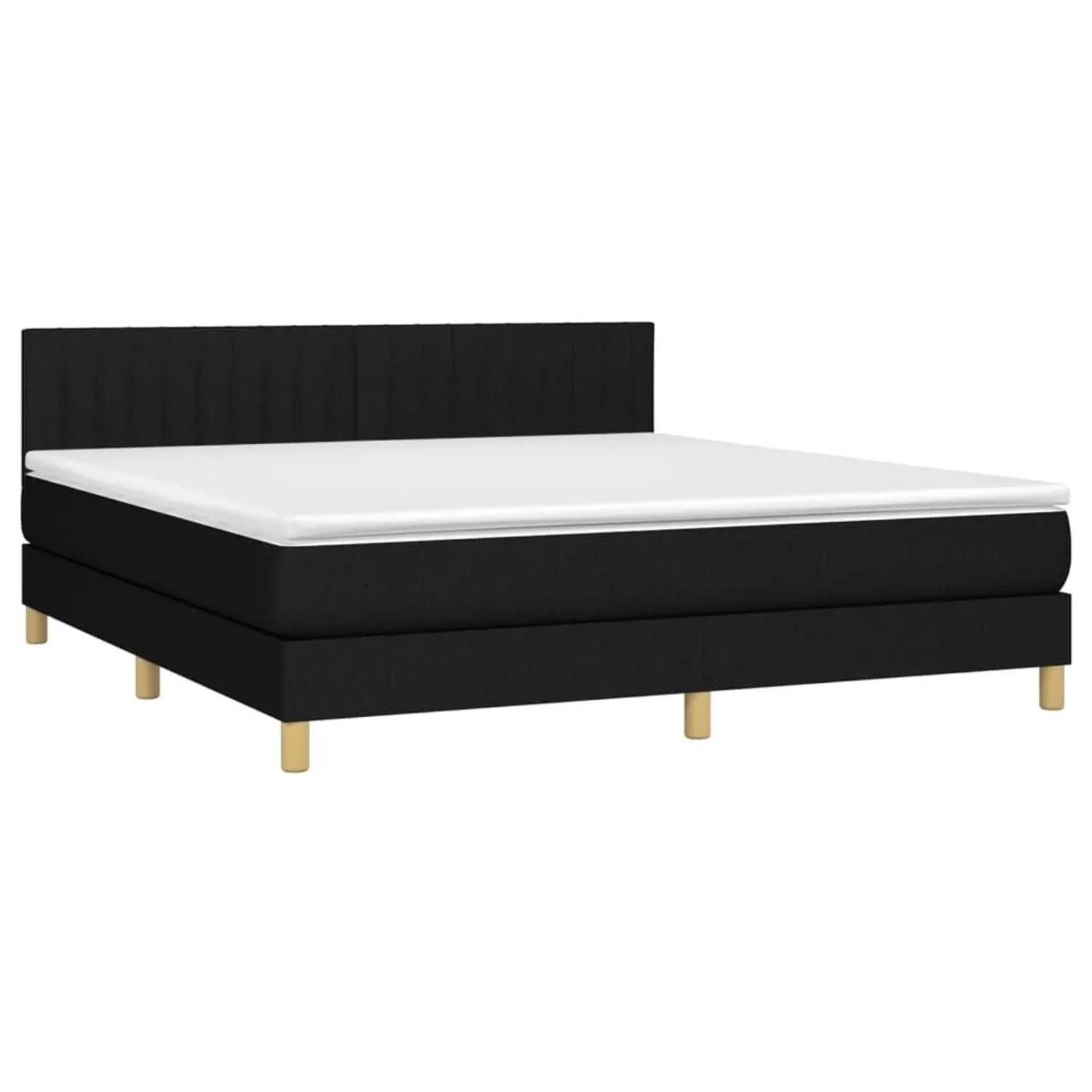 vidaXL Boxspringbett mit Matratze & LED Schwarz 160x200 cm Stoff 3133887 günstig online kaufen