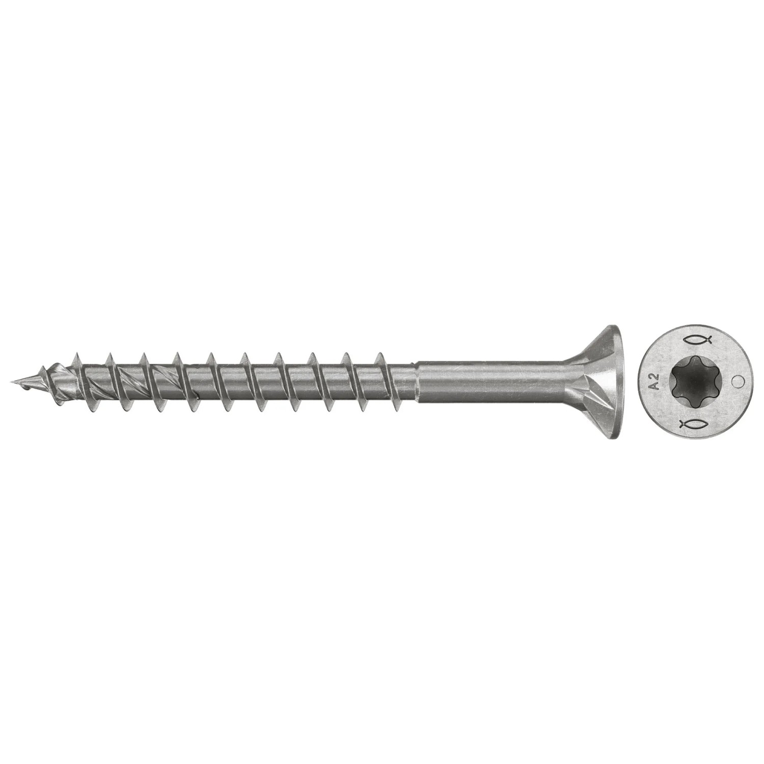 Fischer PowerFast II A2 Holzschraube, Senkkopf, Teilgewinde, 4,5x50mm, Edelstahl.