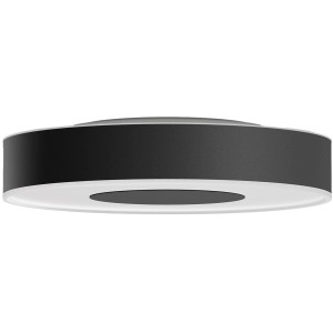 Schwarze Philips Hue Infuse Deckenleuchte M mit Farbwechsel und 2400 Lumen.