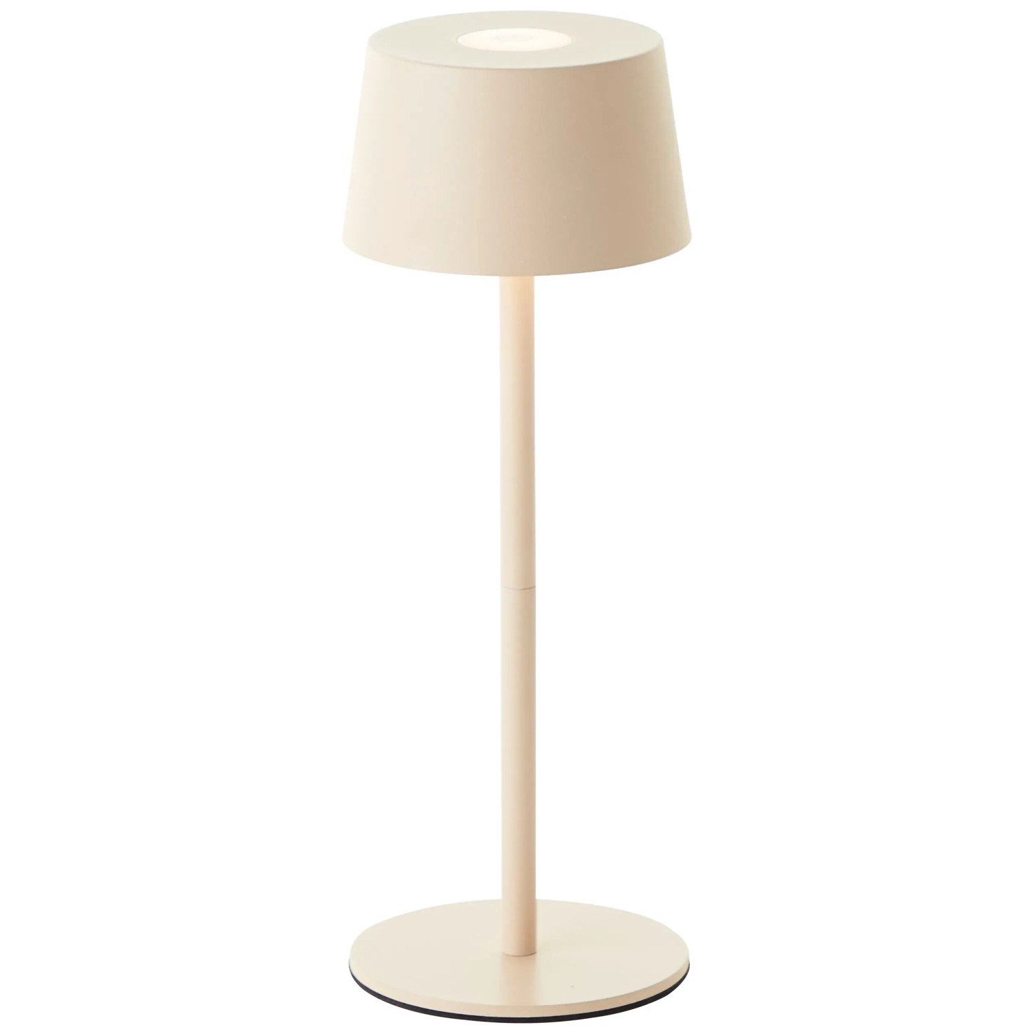 Beige Akku-Tischleuchte Jona, 25 cm, für Innen & Außen. Dekoleuchte mit Touchdimmer.