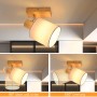 NETTLIFE Deckenstrahler aus Holz mit weißem Stoffschirm, 350° drehbar. Flexibler Spot für Wand & Decke.